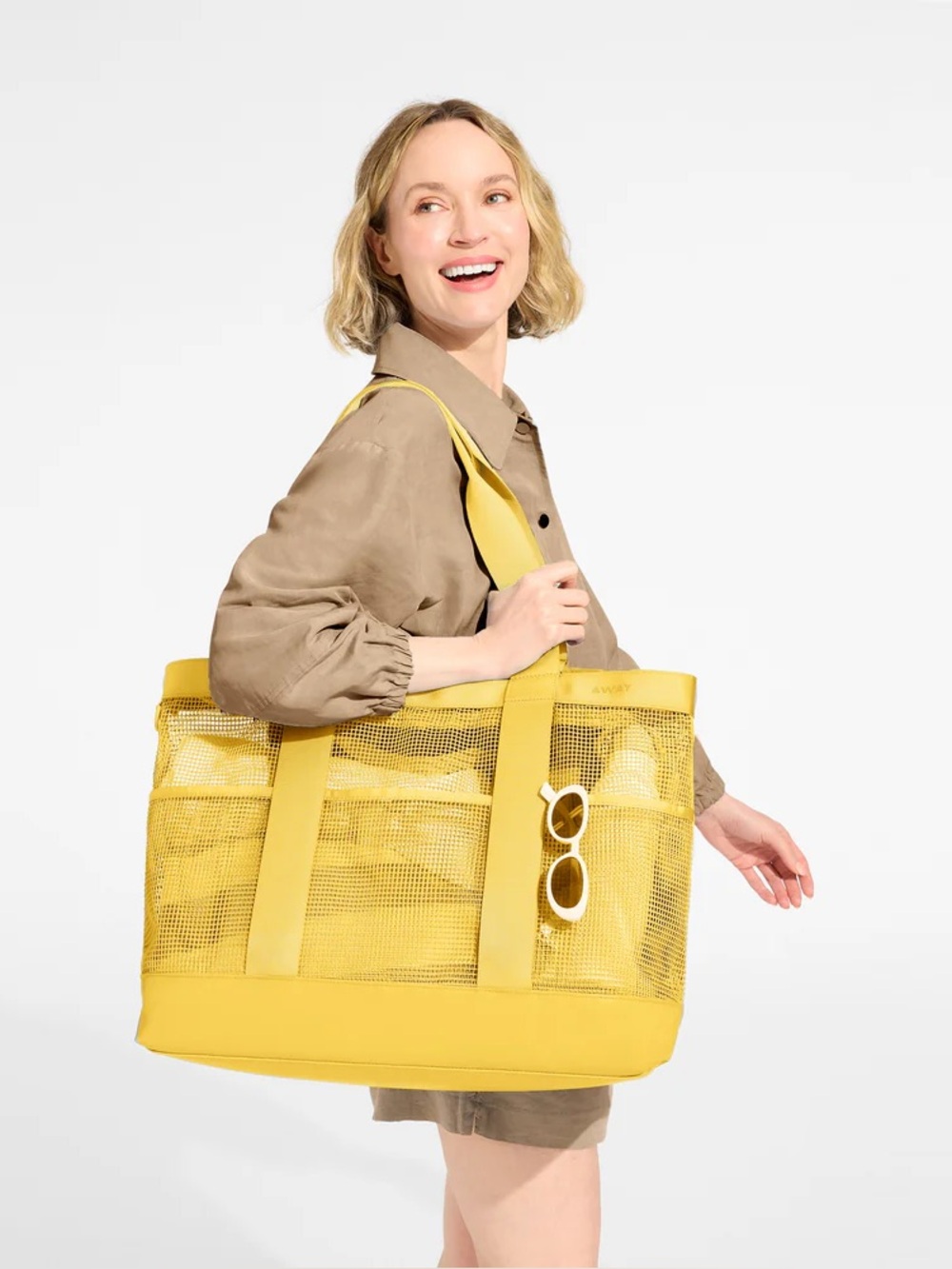 NWT Away Beach Tote in Golden Hour Yellow - Picture 2 of 11